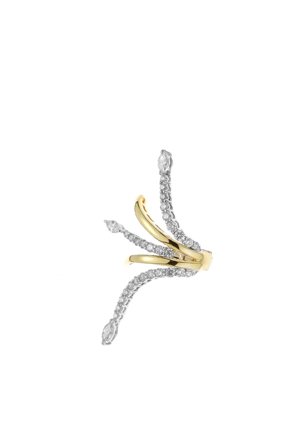 Golden Strada Diamond Ear Climbers