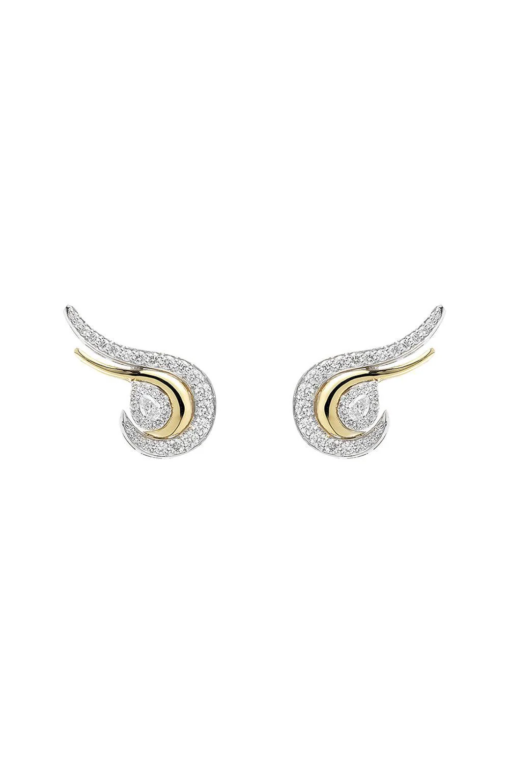 Golden Strada Diamond Stud Earrings