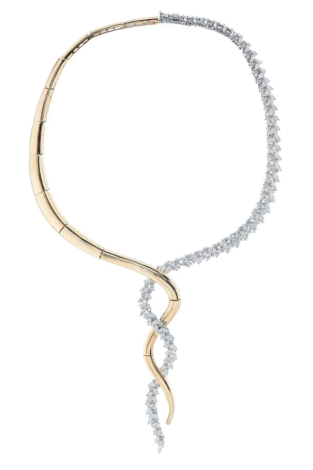 Golden Strada Diamond Twisted Necklace