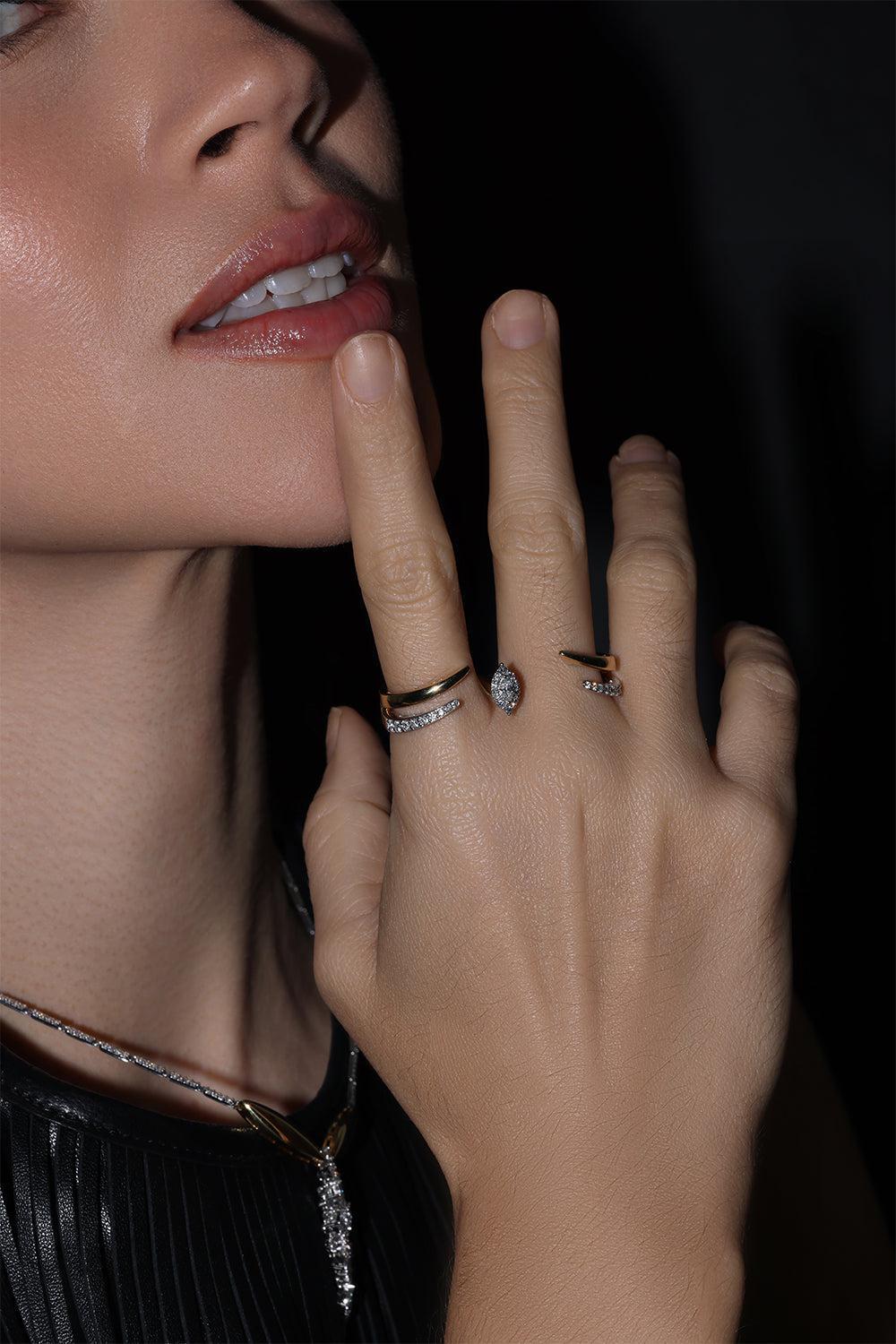 Golden Strada Double Wrap Diamond Ring - Image 3
