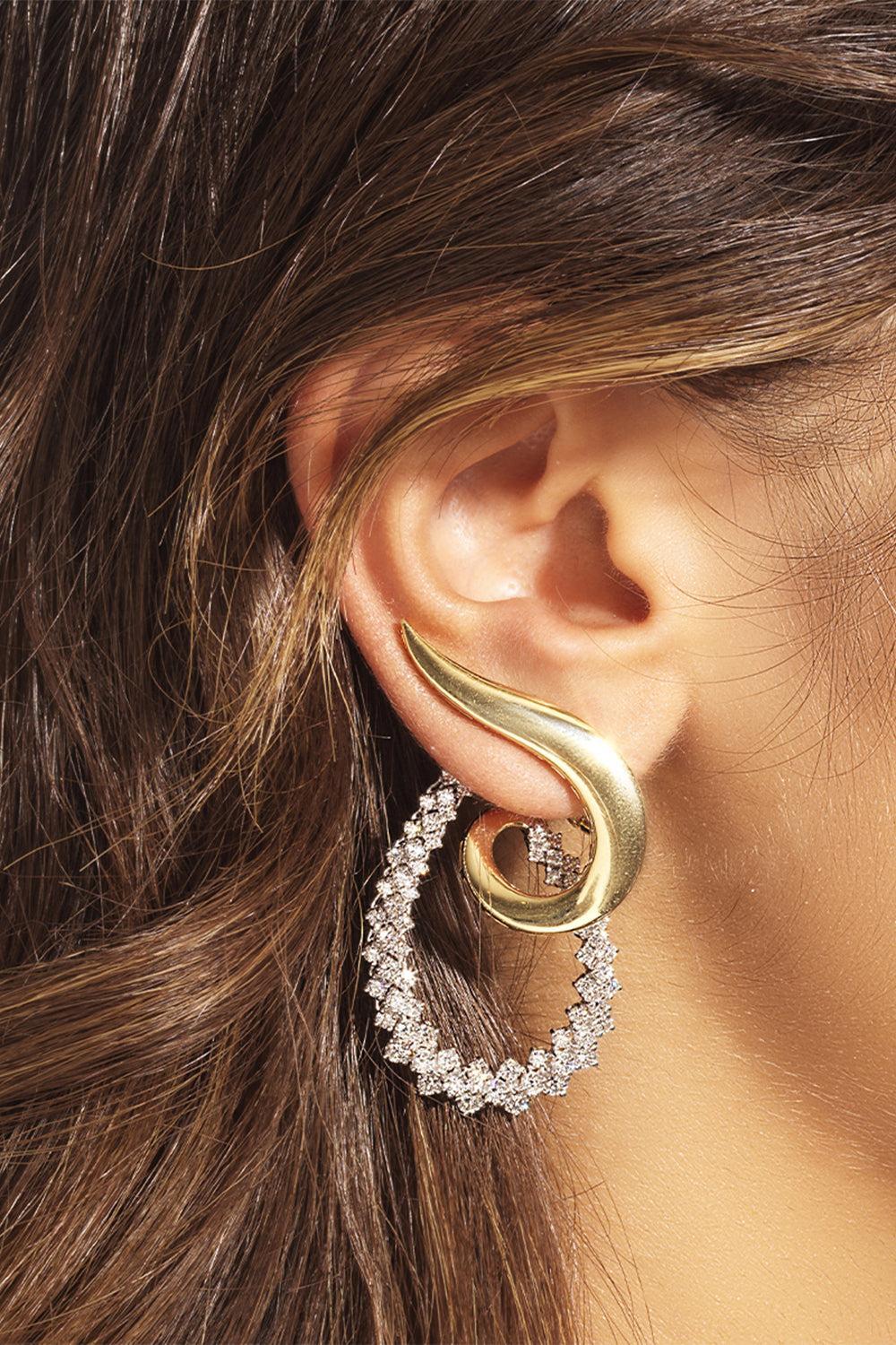 Golden Strada Drop Earrings - Image 2