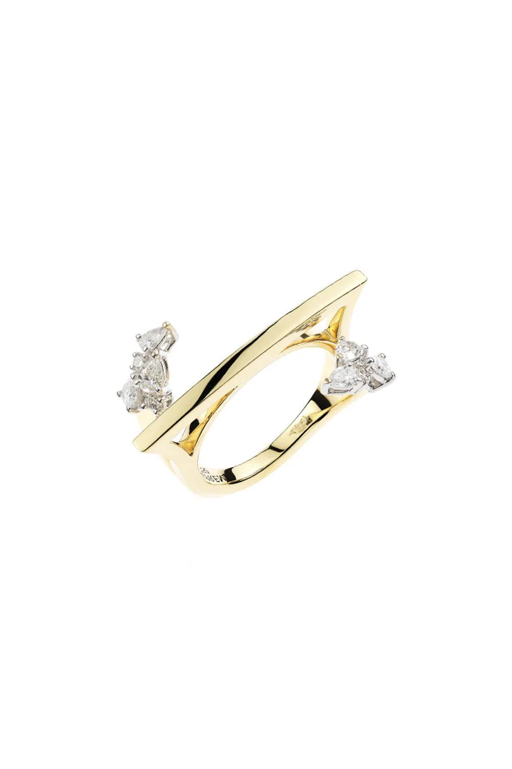 Golden Strada Marquise Diamond Bar Ring