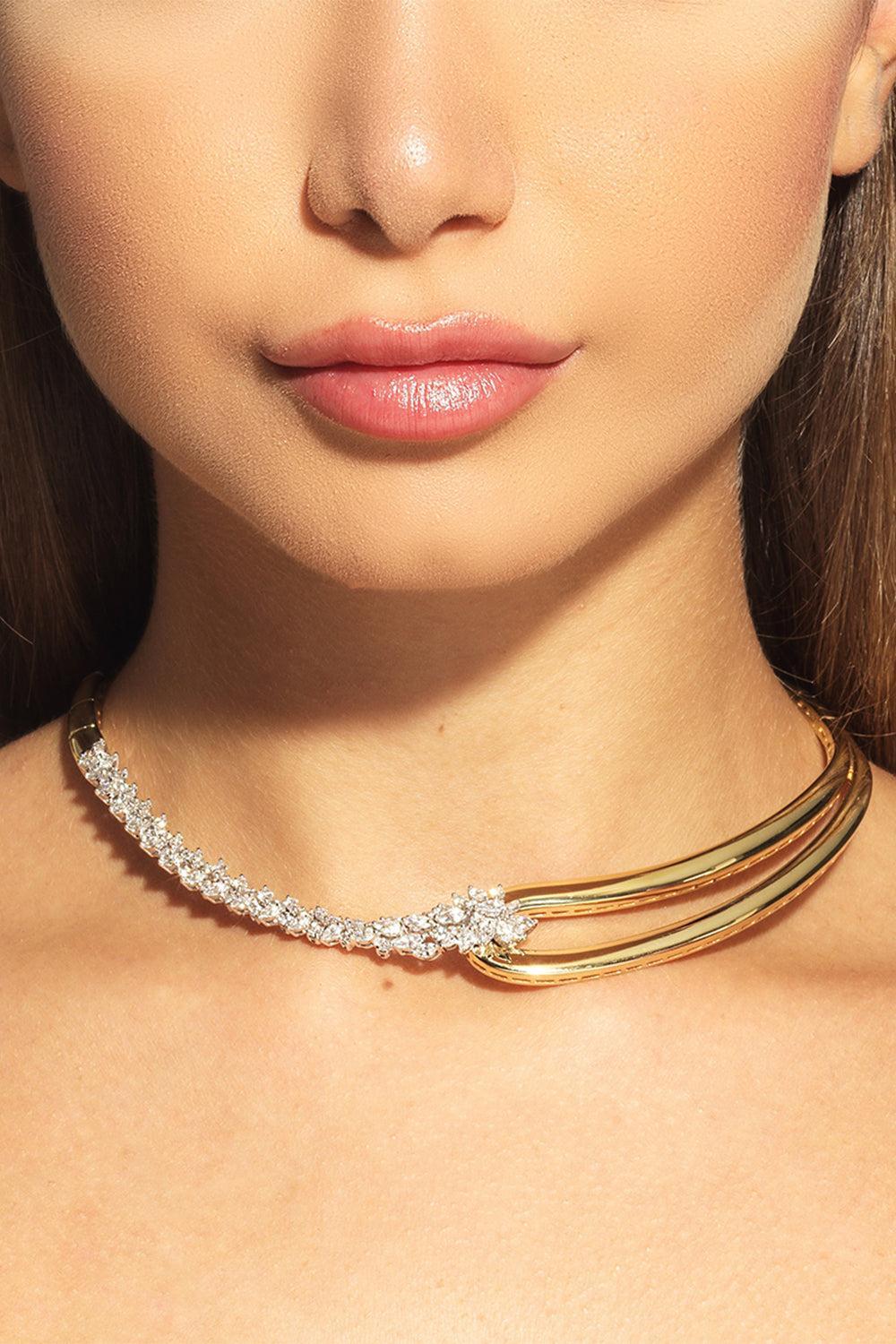 Golden Strada Statement Necklace - Image 2