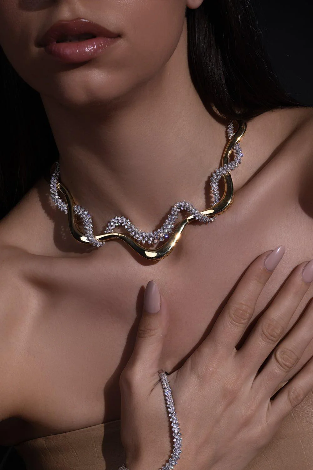 Golden Strada Statement Necklace - Image 2