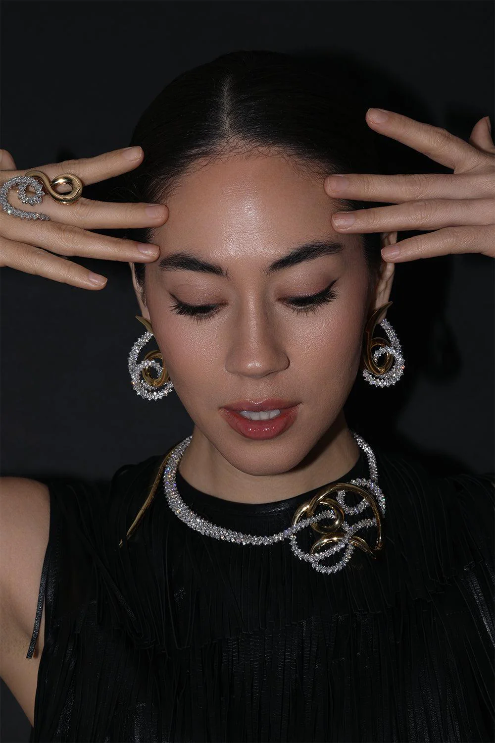 Golden Strada Statement Necklace - Image 2