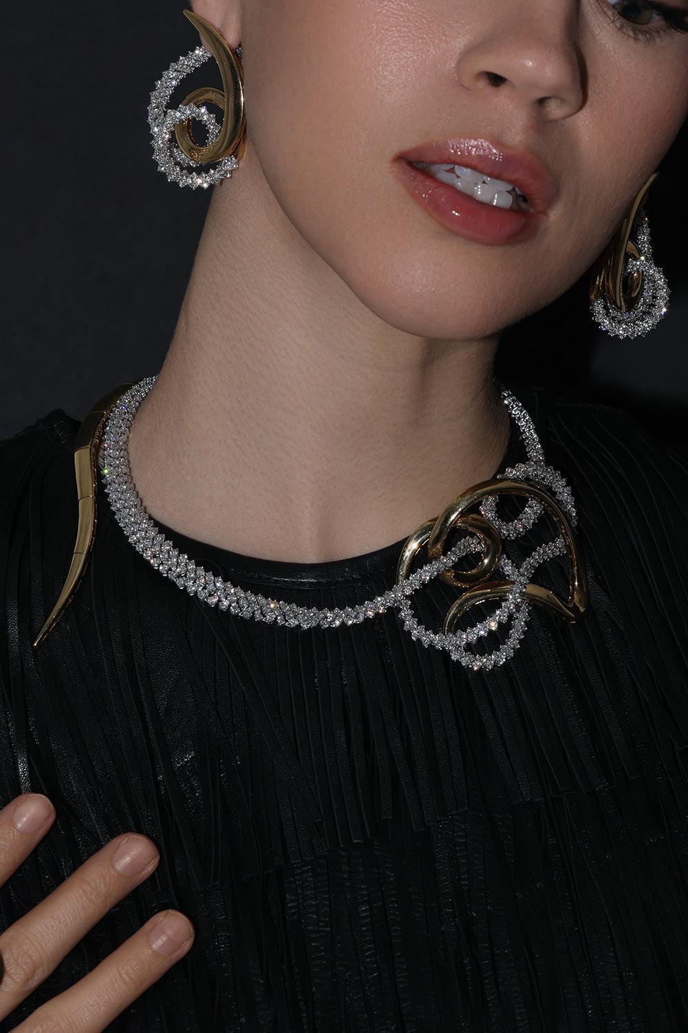 Golden Strada Statement Necklace - Image 4
