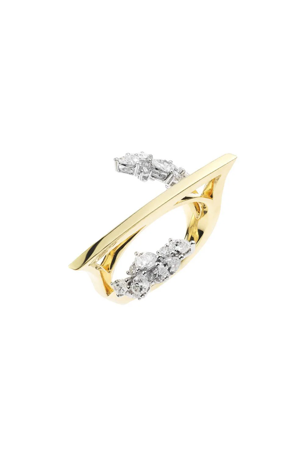 Golden Strada Thin Diamond Bar Ring