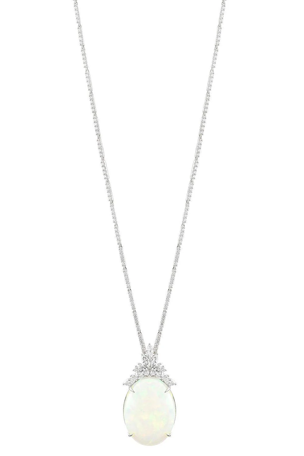 Opal Diamond Pendant Reign Necklace
