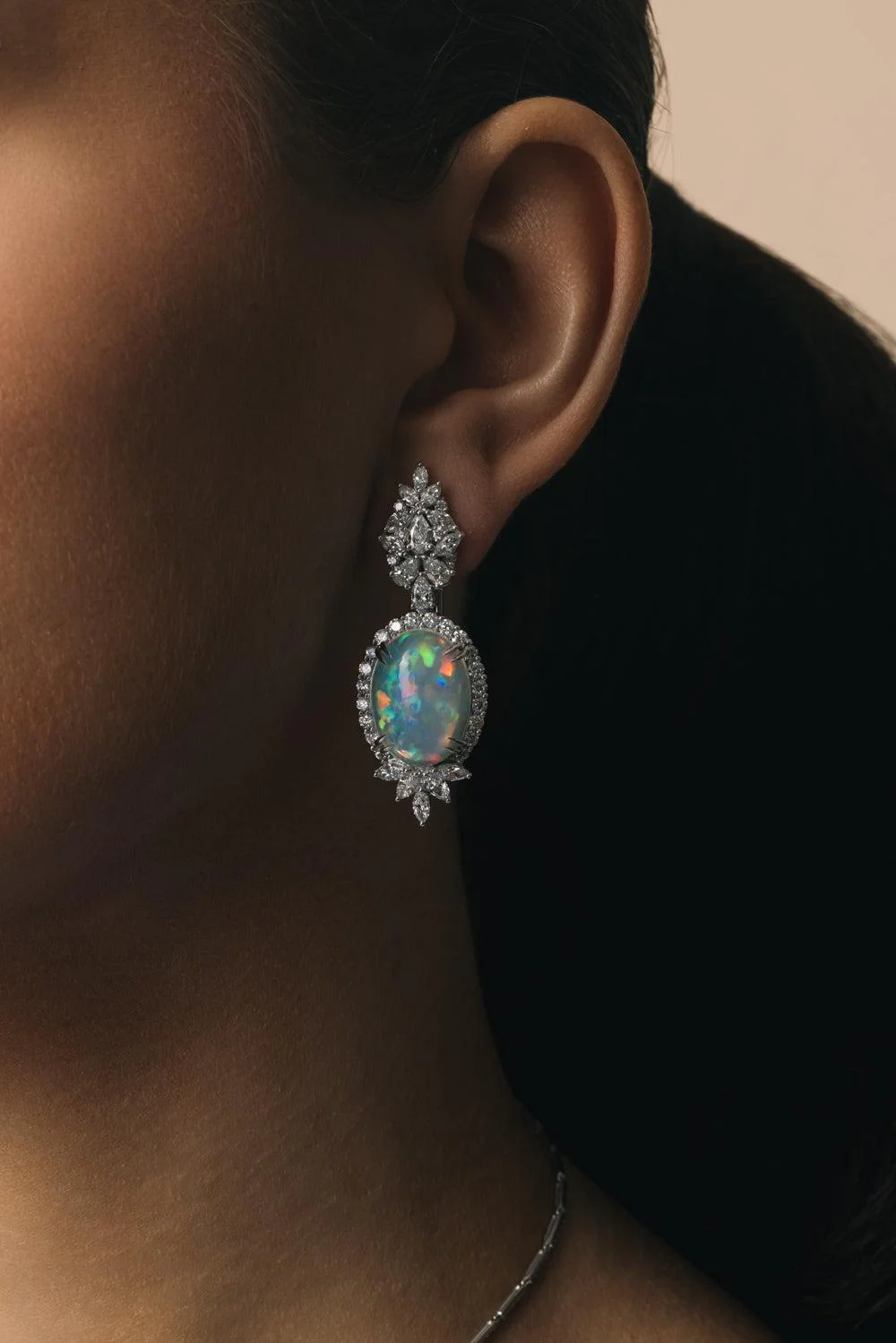 Opal Marquise Diamond Drop Reign Earrings - Image 4