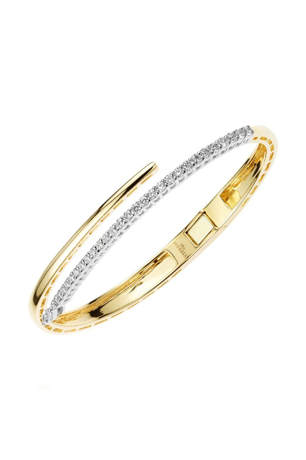 Round Diamond Golden Strada Bangle Bracelet - Image 6