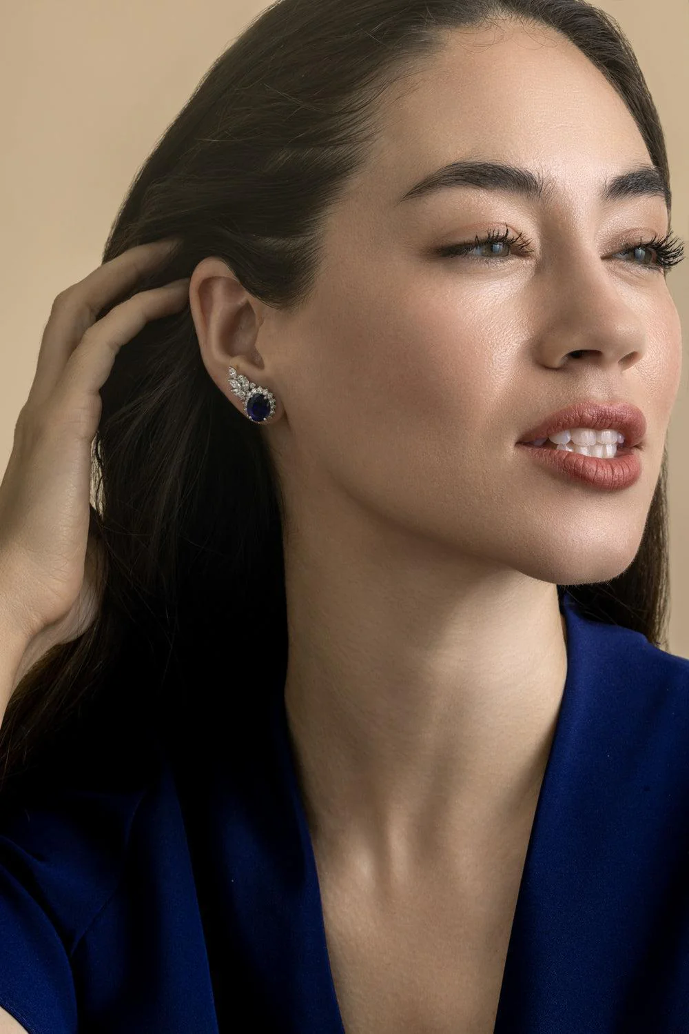 Sapphire Diamond Reign Supreme Stud Earrings - Image 4