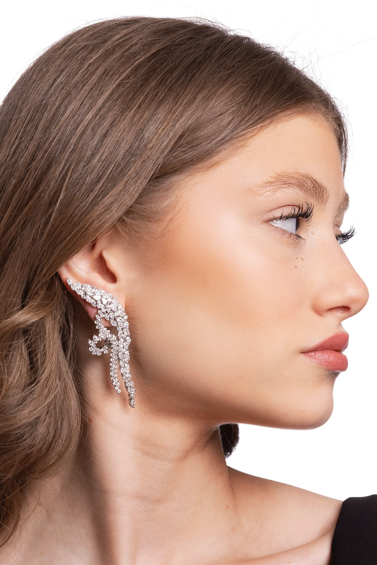 Y-Couture Diamond Climber Earrings - Image 2