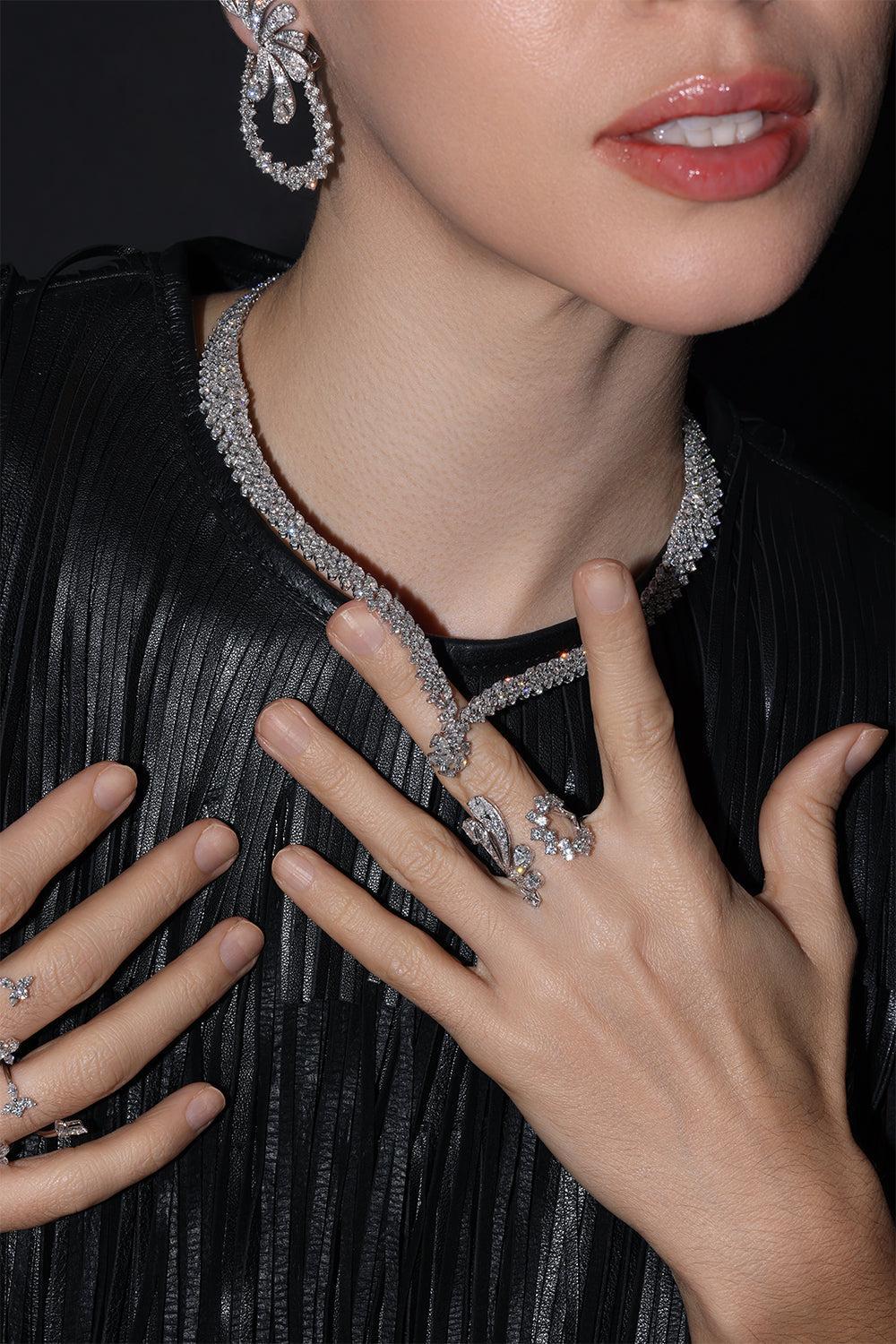 Y-Couture Diamond Statement Necklace - Image 2