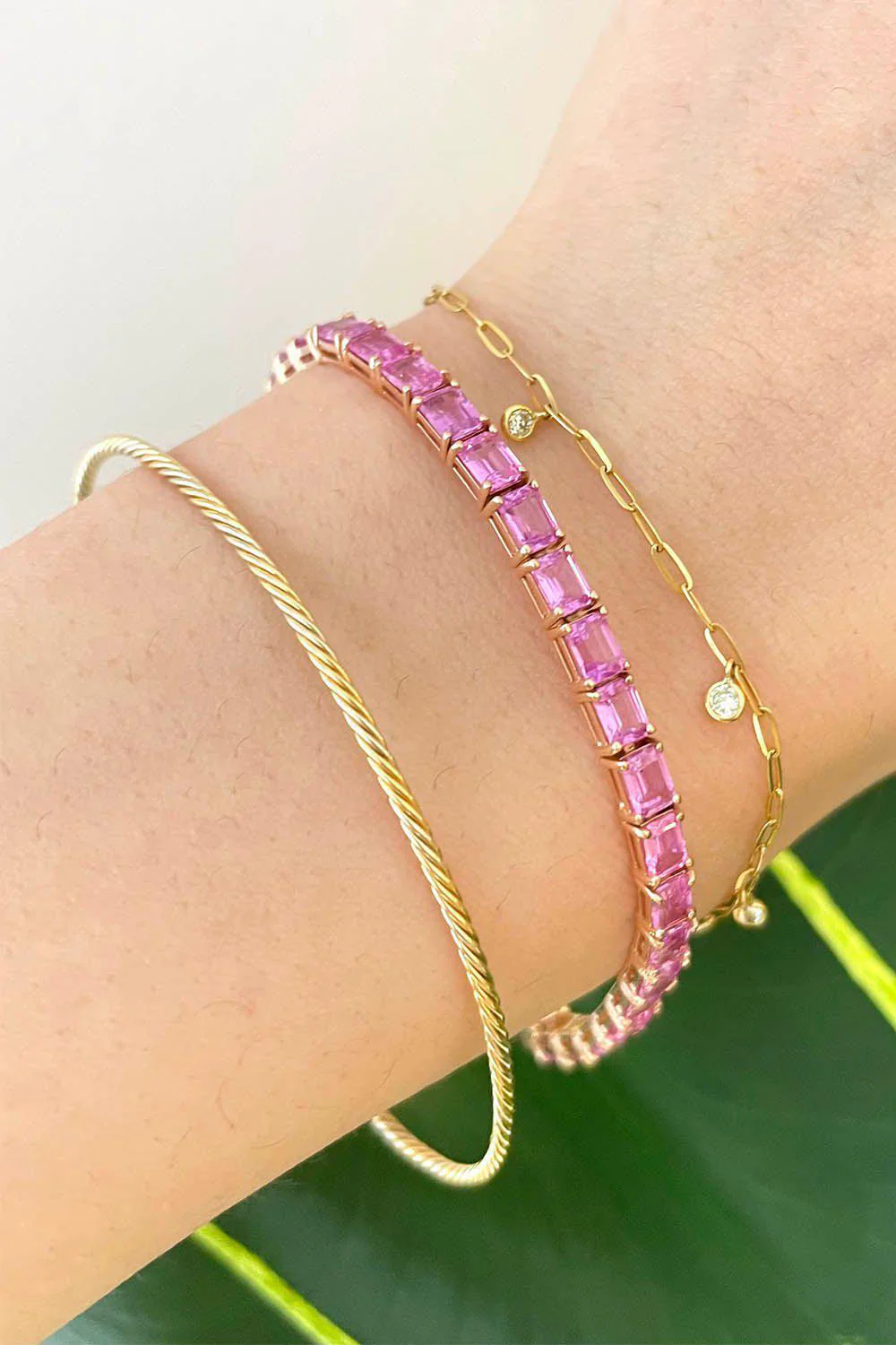 Pink Sapphire Supreme Tennis Bracelet - Image 2