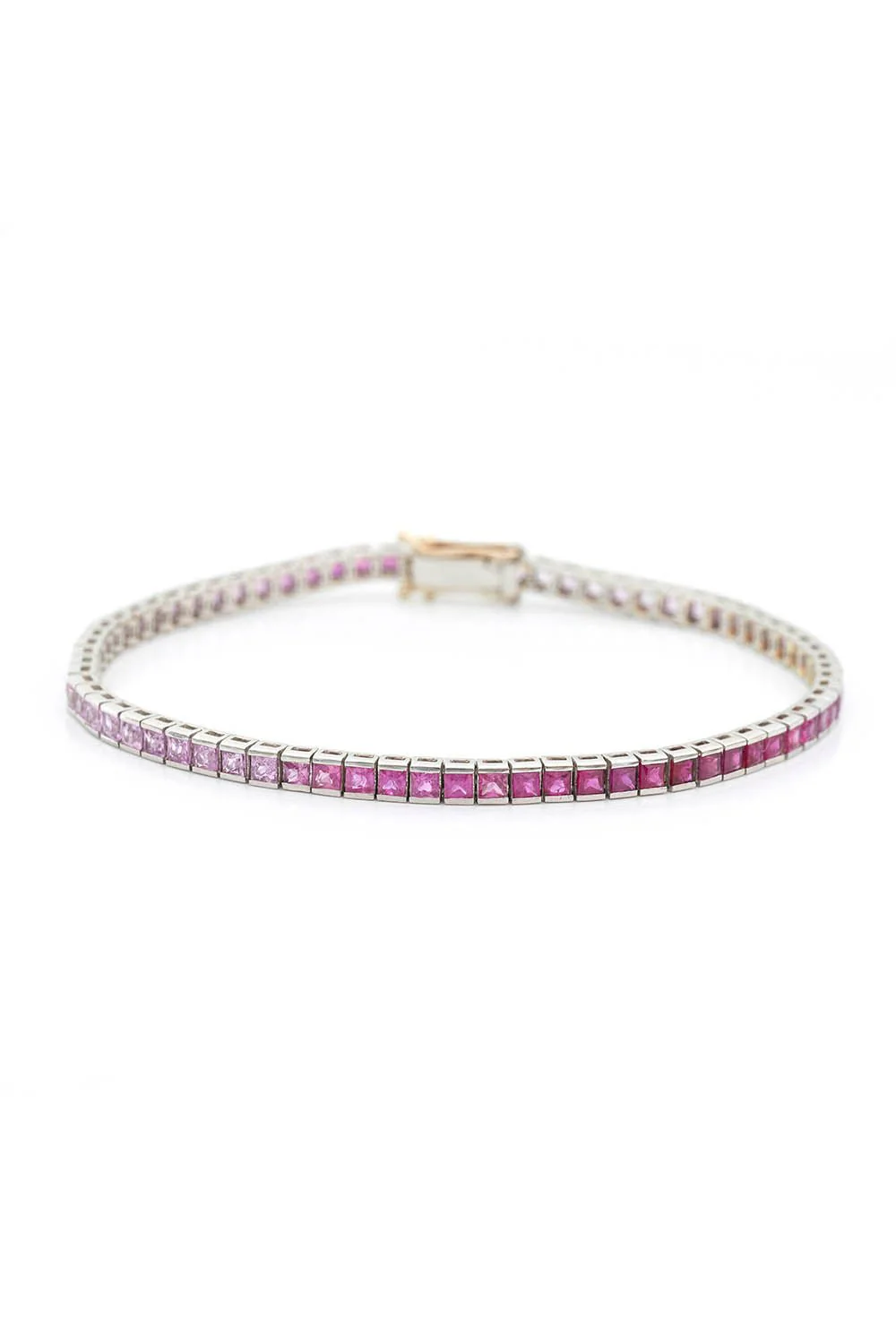 Ruby Pink Sapphire Ombre Tennis Bracelet