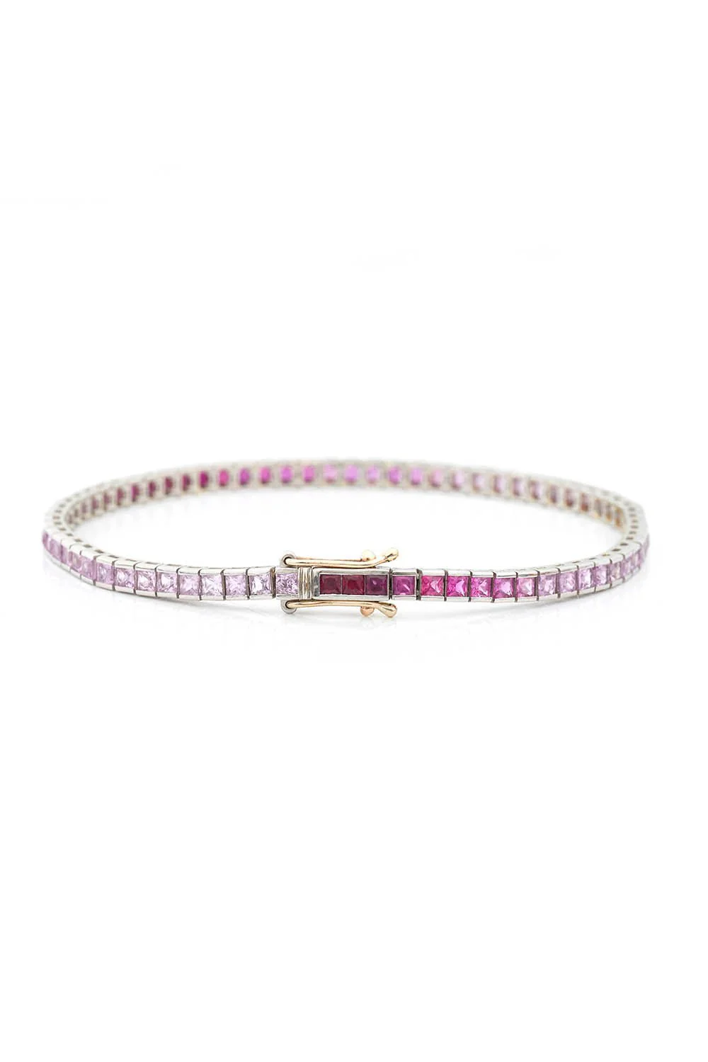 Ruby Pink Sapphire Ombre Tennis Bracelet - Image 3