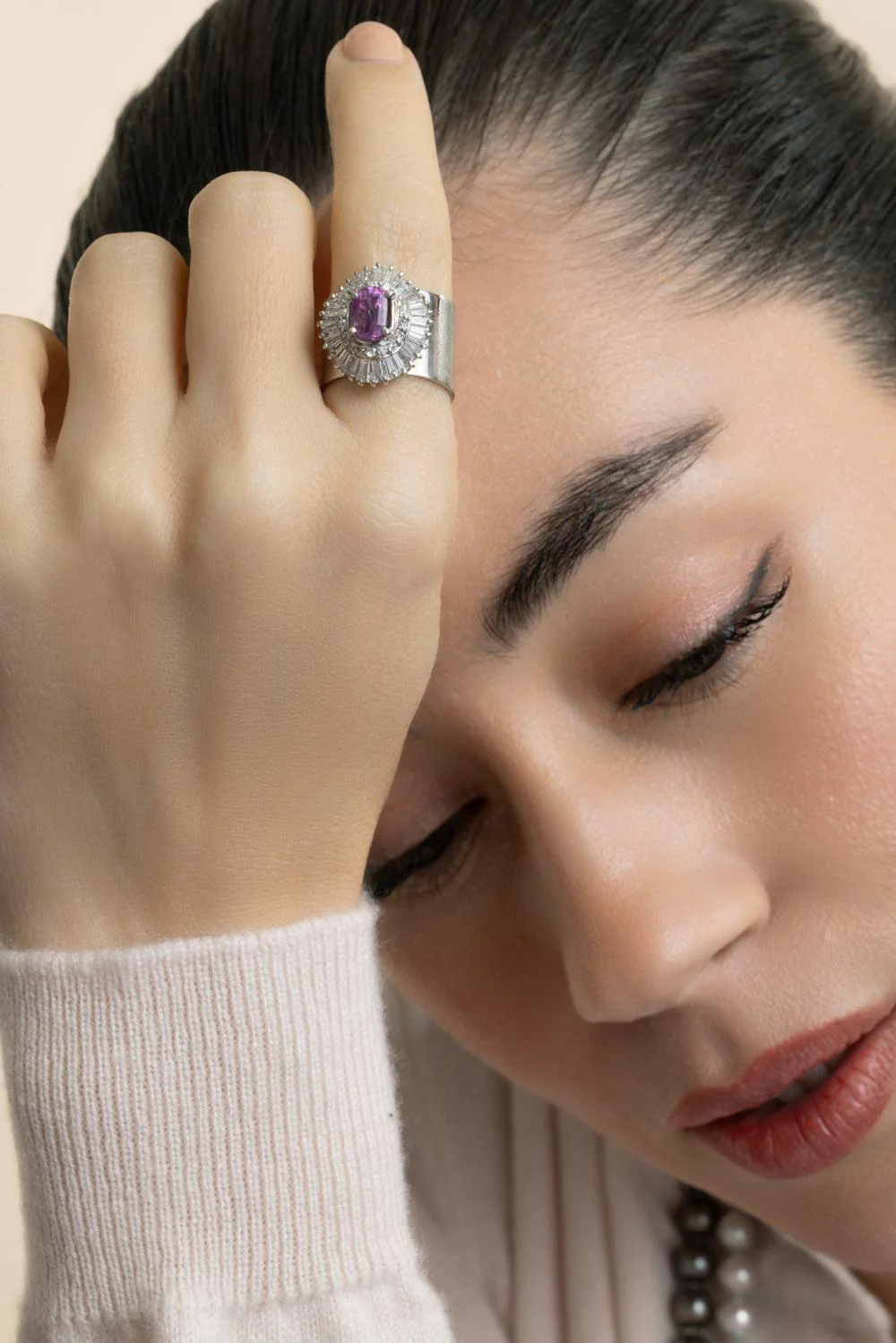 Diamond Pink Sapphire Revive Ring - Image 3