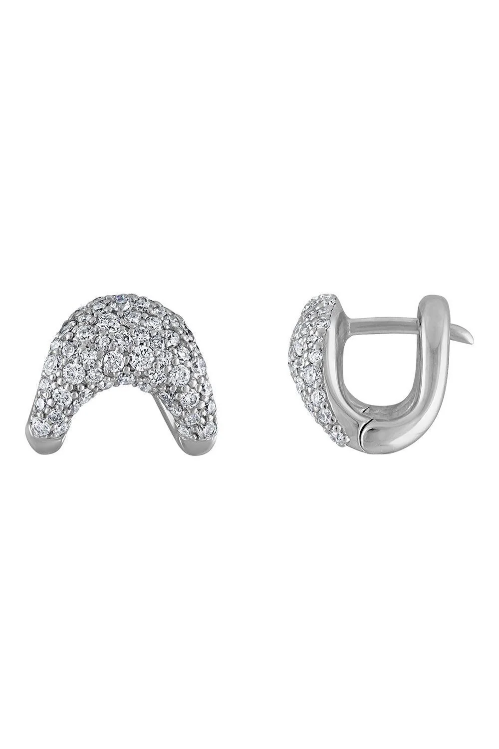 Diamond Zaha Huggie Earrings