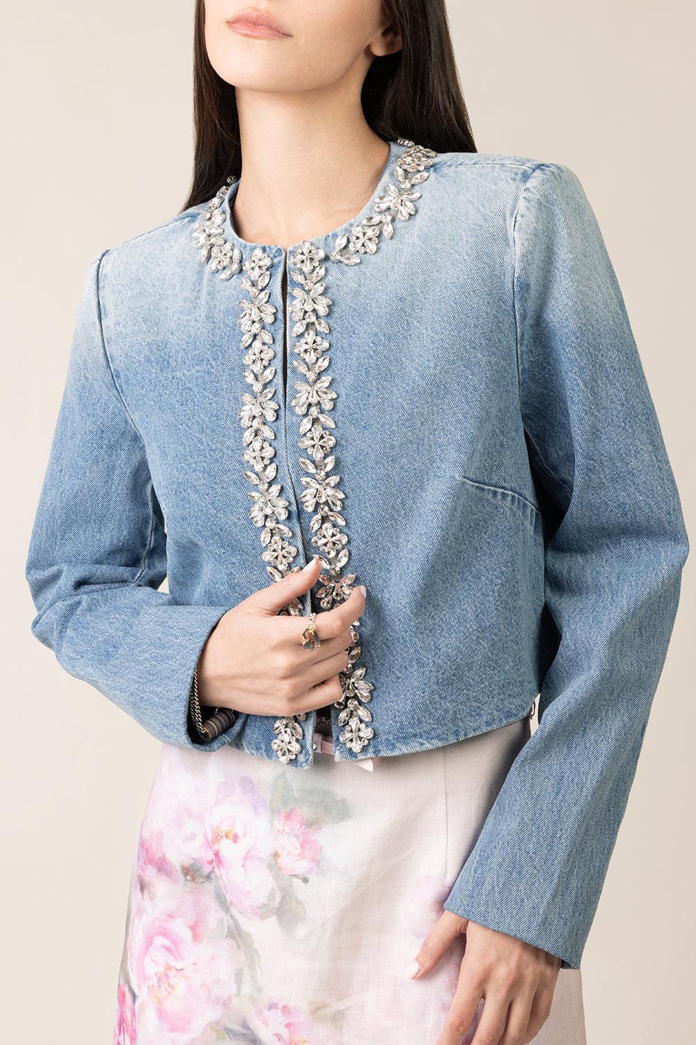 Crush Embellished Denim Jacket - Image 2