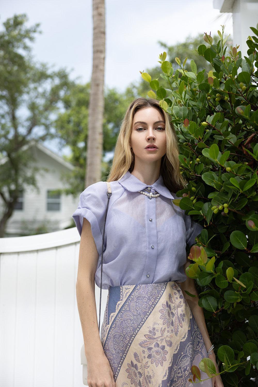 Crush Frilled Fitted Blouse - Image 2