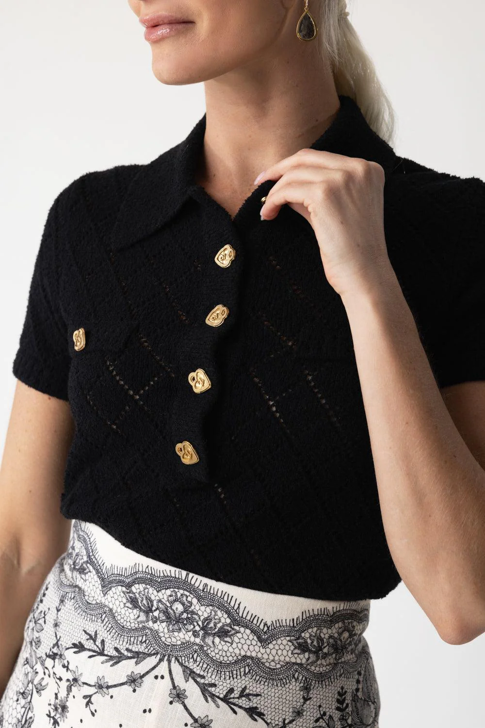 Crush Polo Top - Black - Image 2