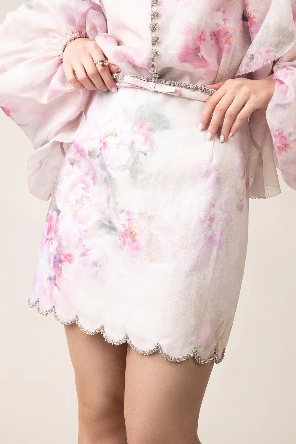 Crush Scalloped Mini Skirt - Image 3