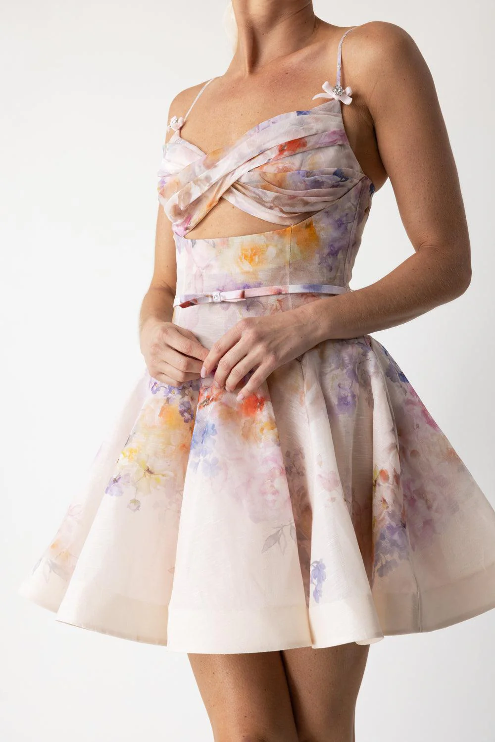 Crush Twist Front Mini Dress - Image 3