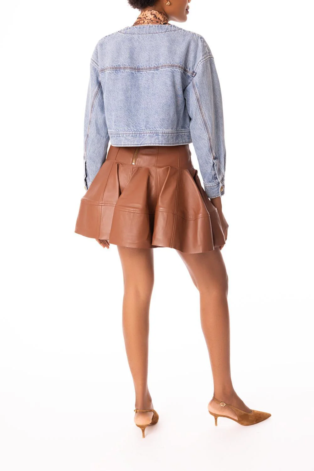 Denim Cropped Jacket - Image 4