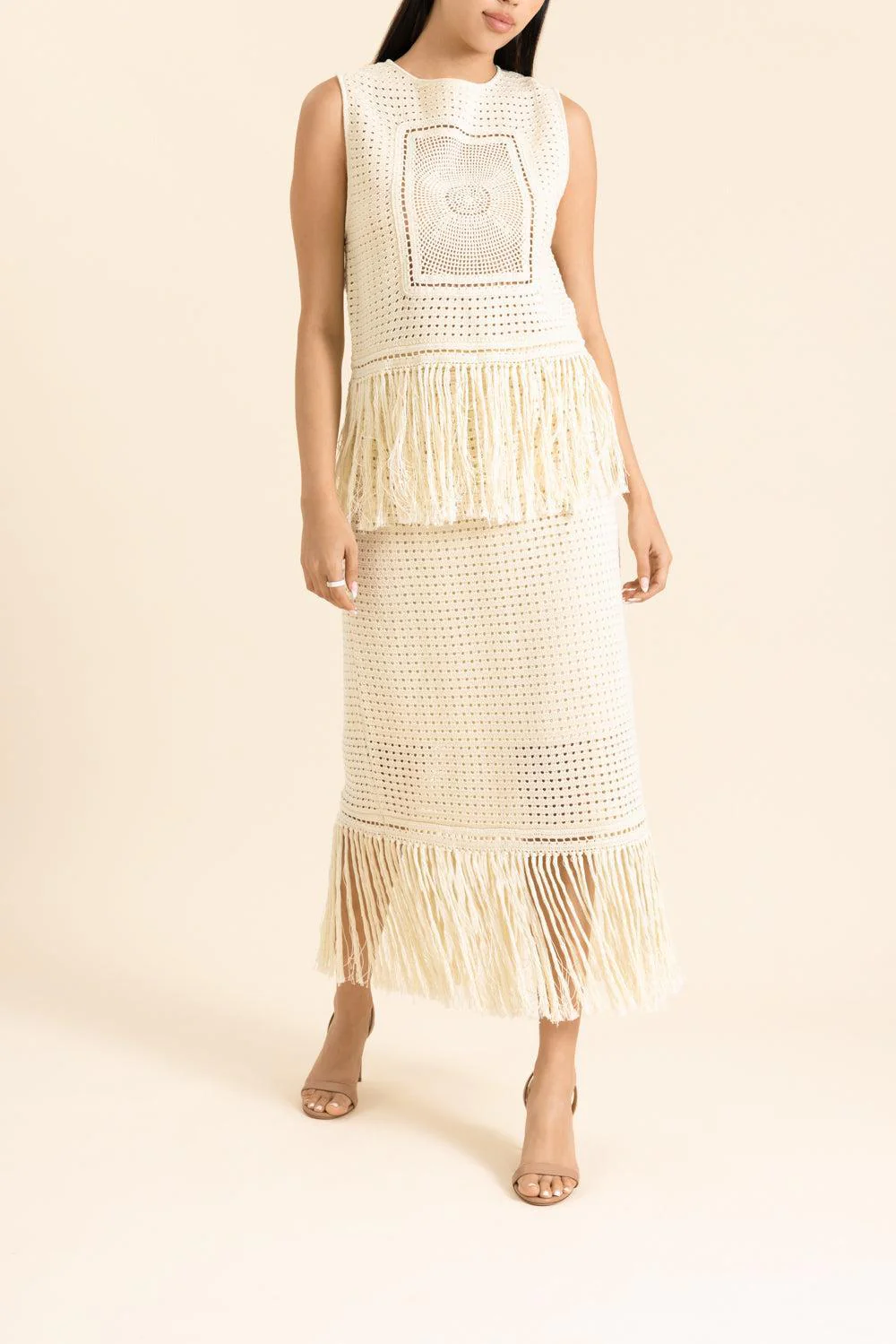 Indra Fringe Midi Skirt - Image 2