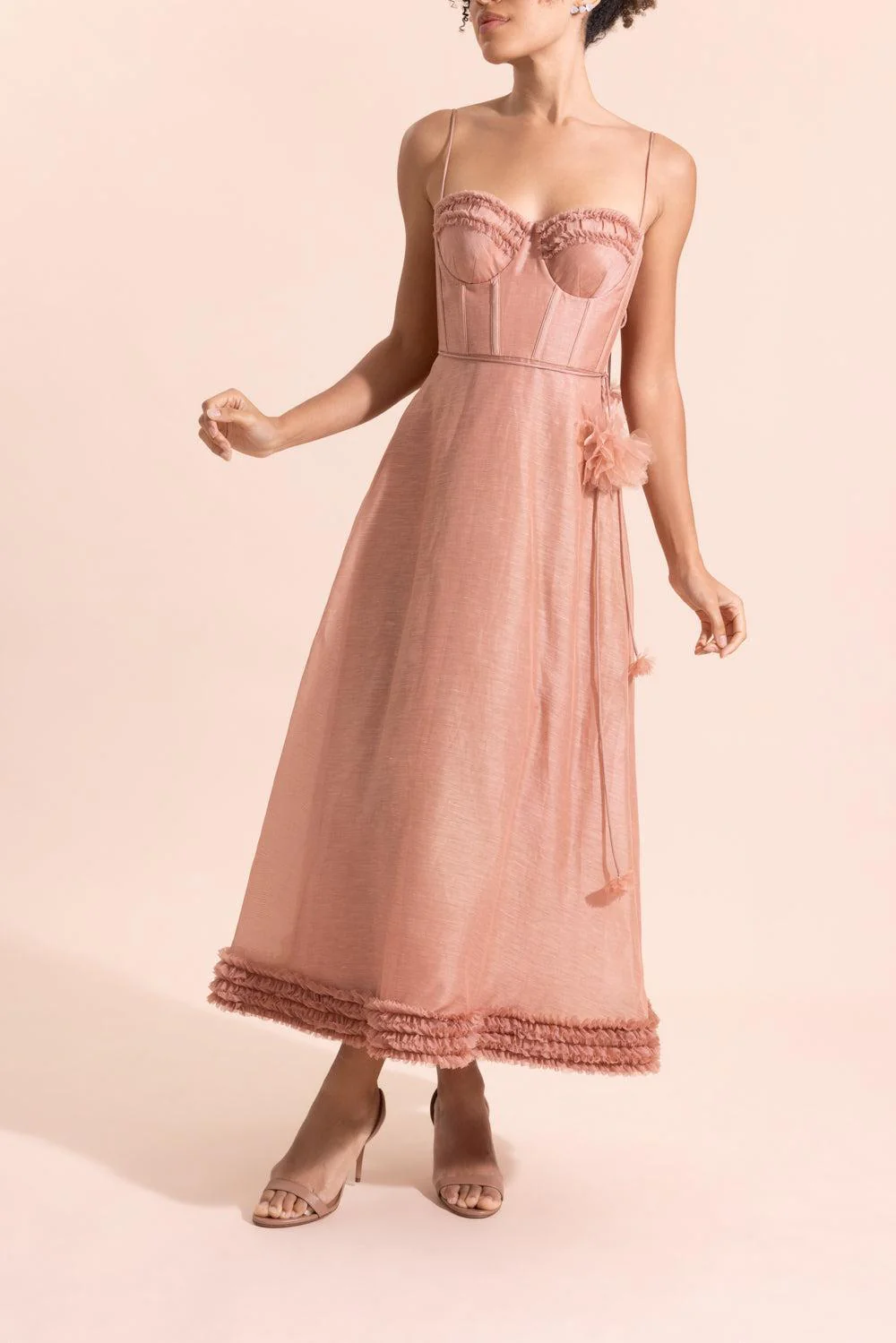Luna Ruffle Midi Dress - Image 2