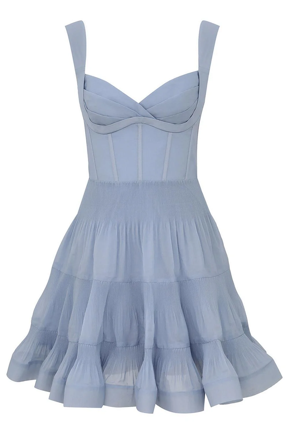 Pleated Draped Mini Dress