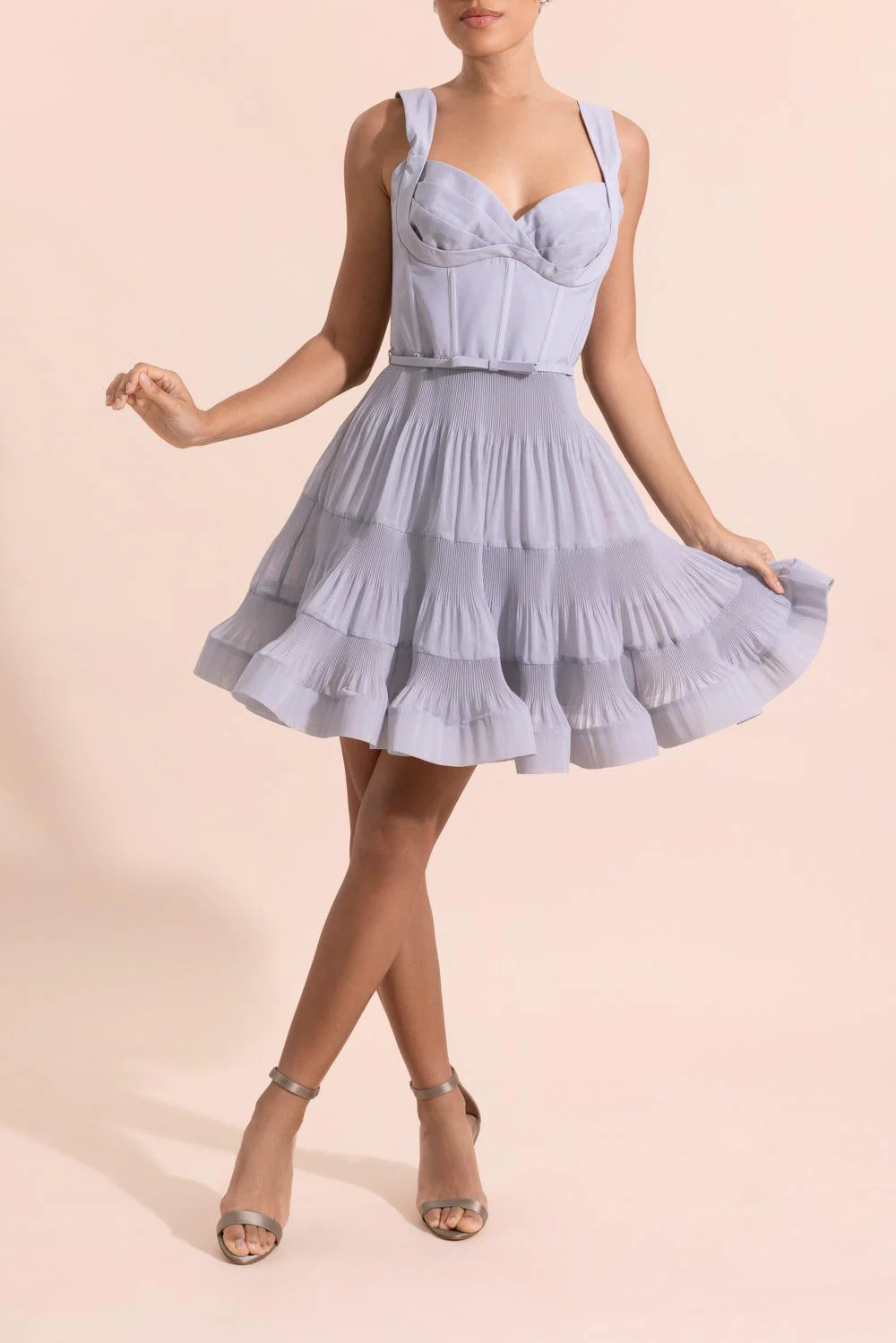 Pleated Draped Mini Dress - Image 2