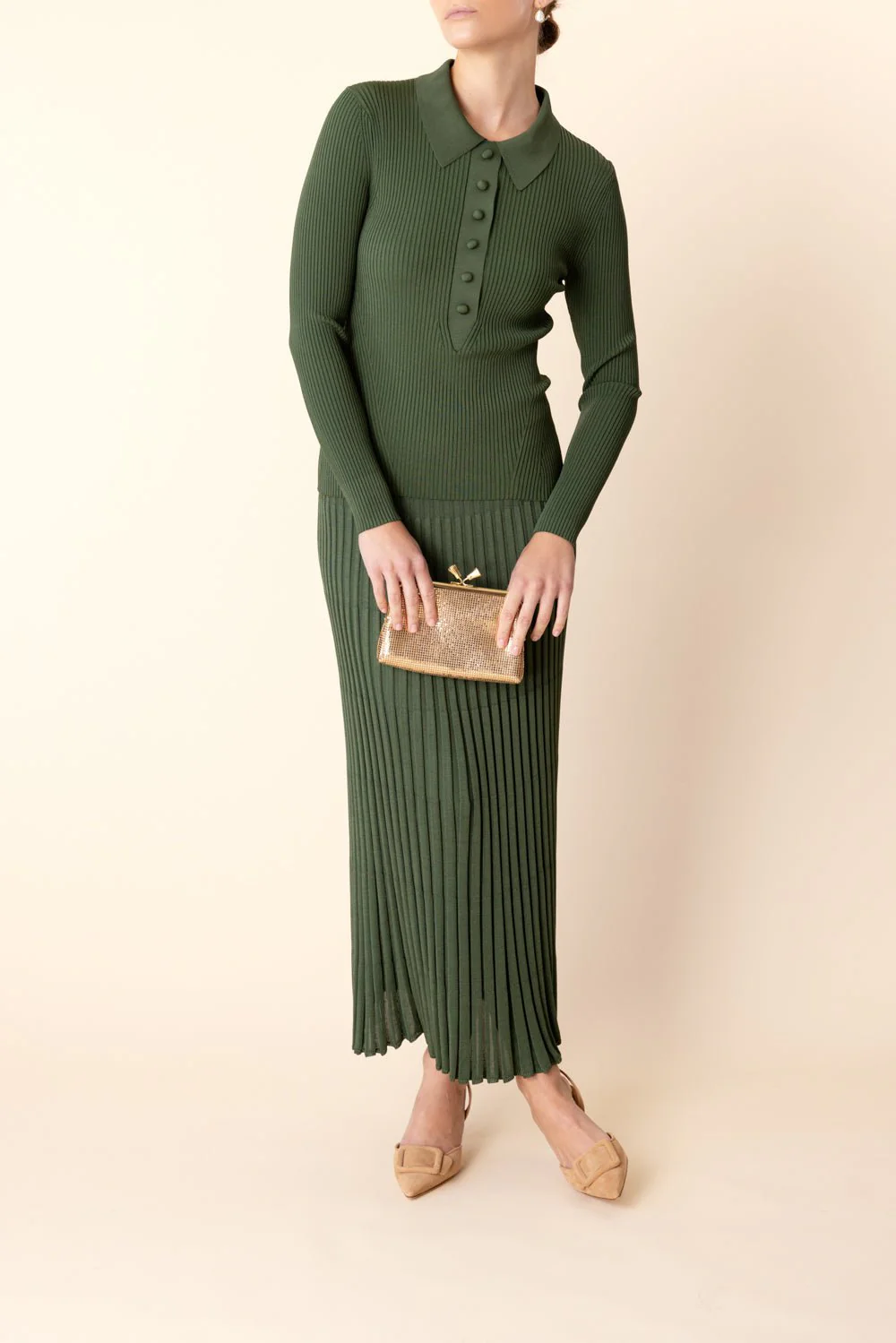 Pleated Midi Skirt - Image 2