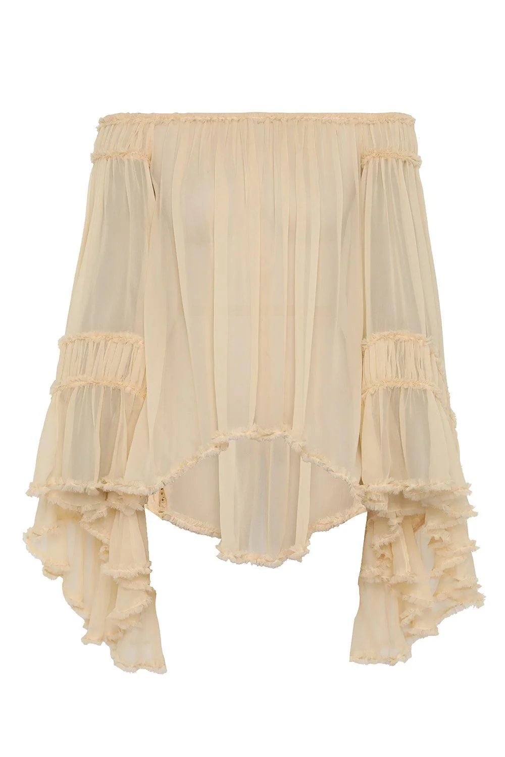 Rebellion Fray Flutter Blouse