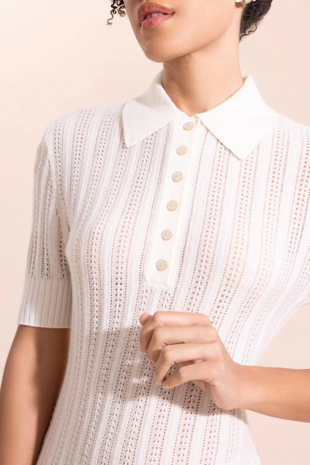 Short Sleeve Rib Knit Polo - Image 3
