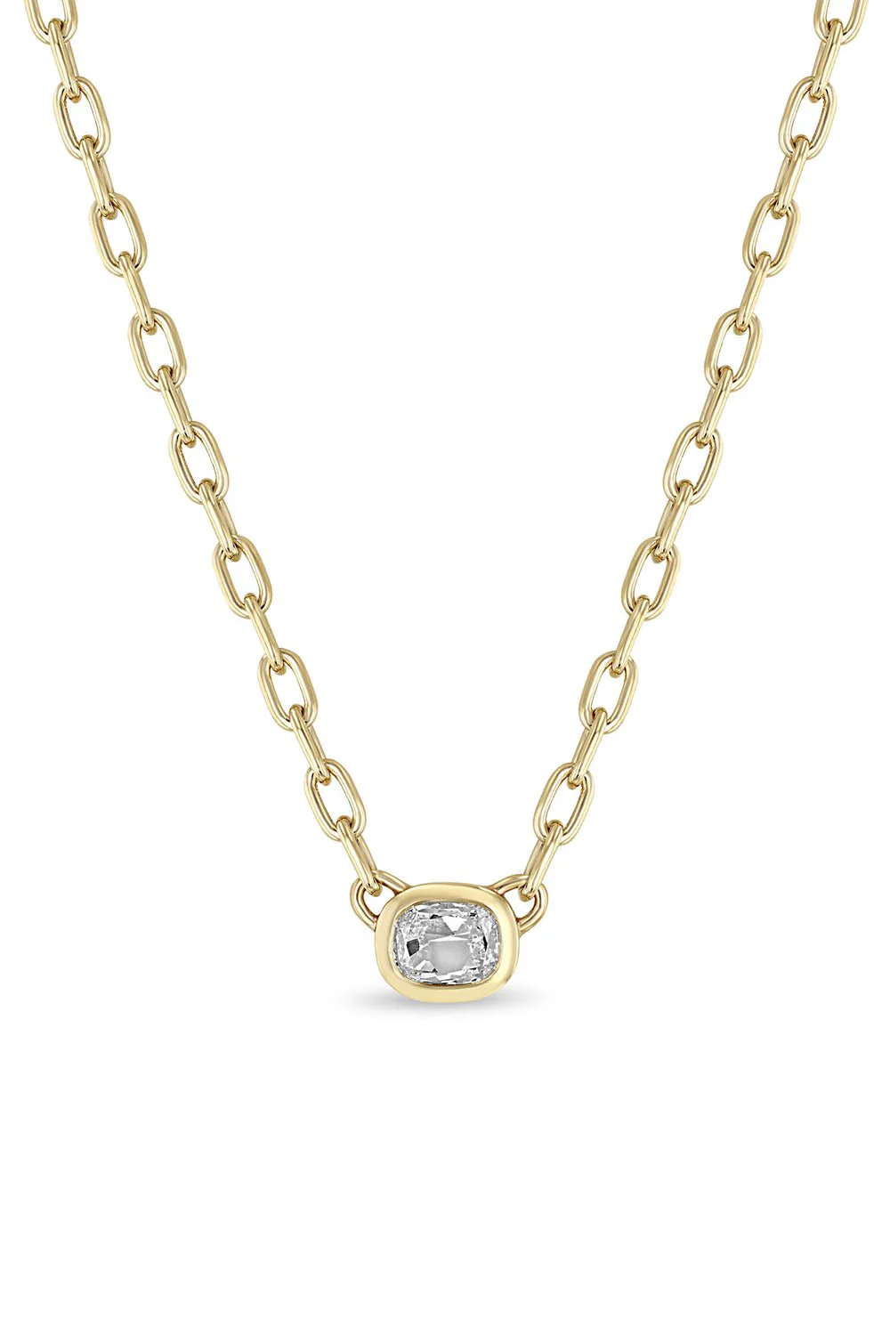 Cushion Diamond Chain Necklace