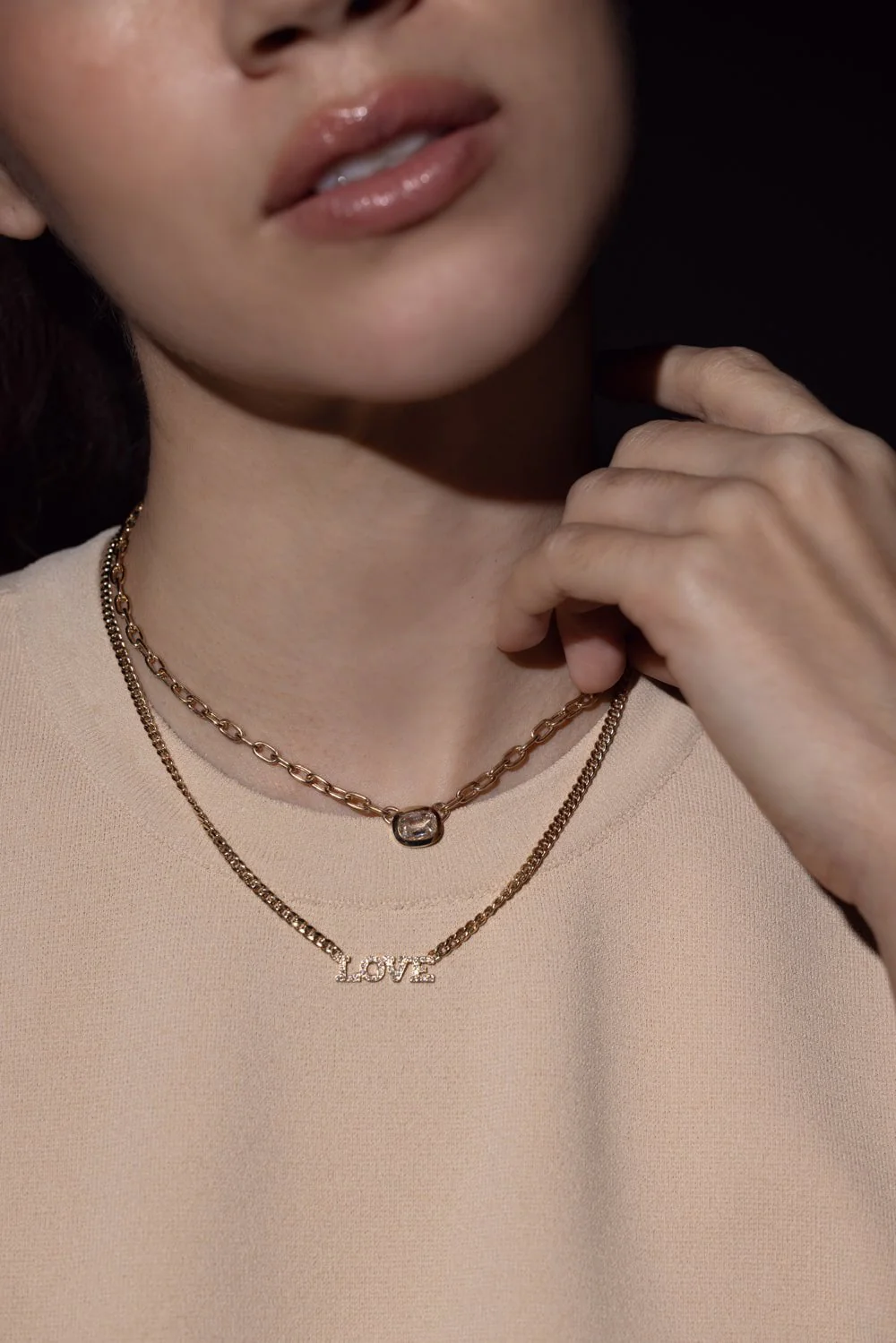 Cushion Diamond Chain Necklace - Image 3