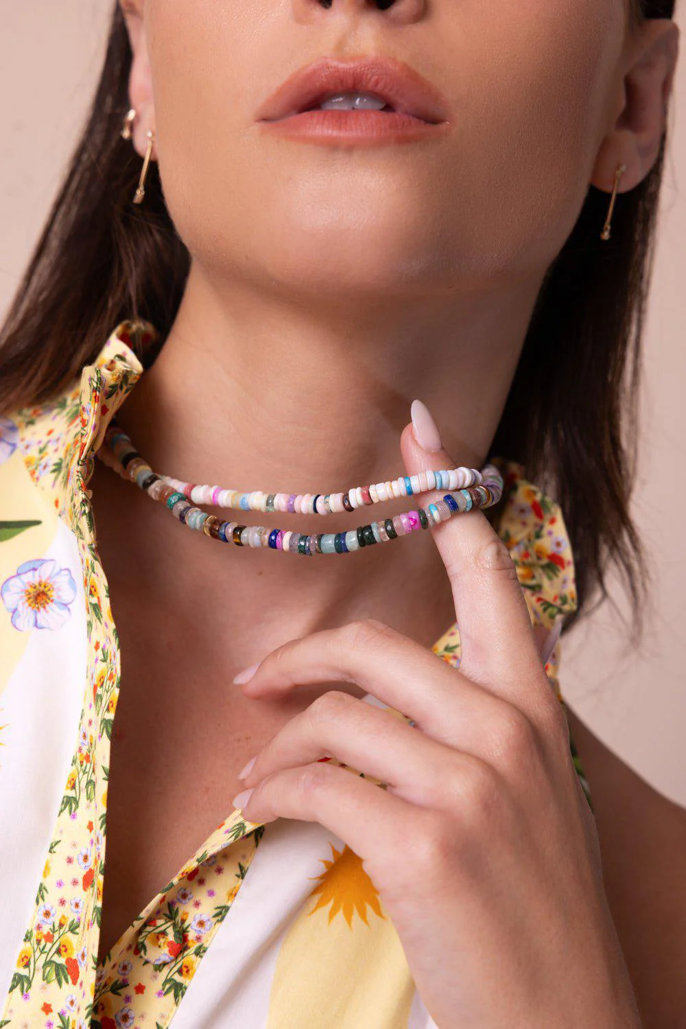 Dark Tone Mixed Opal Bead Necklace - Image 2