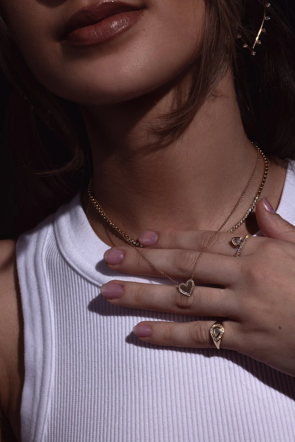 Diamond Border Heart Necklace - Image 5