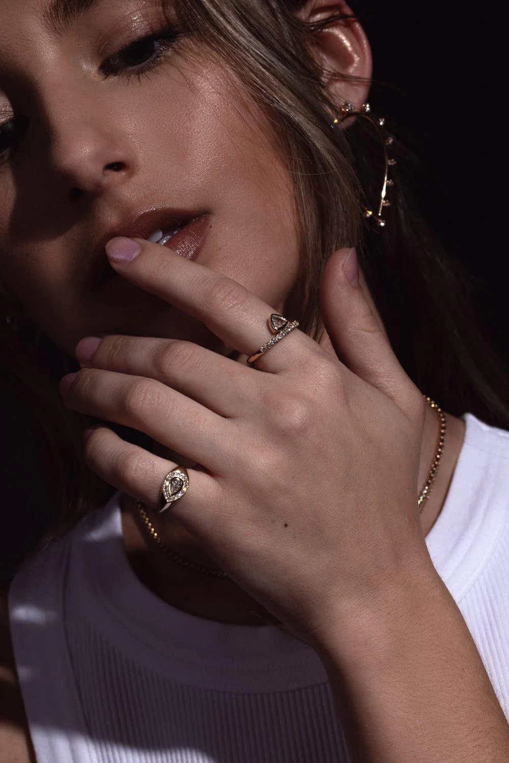 Diamond Halo Signet Ring - Image 2