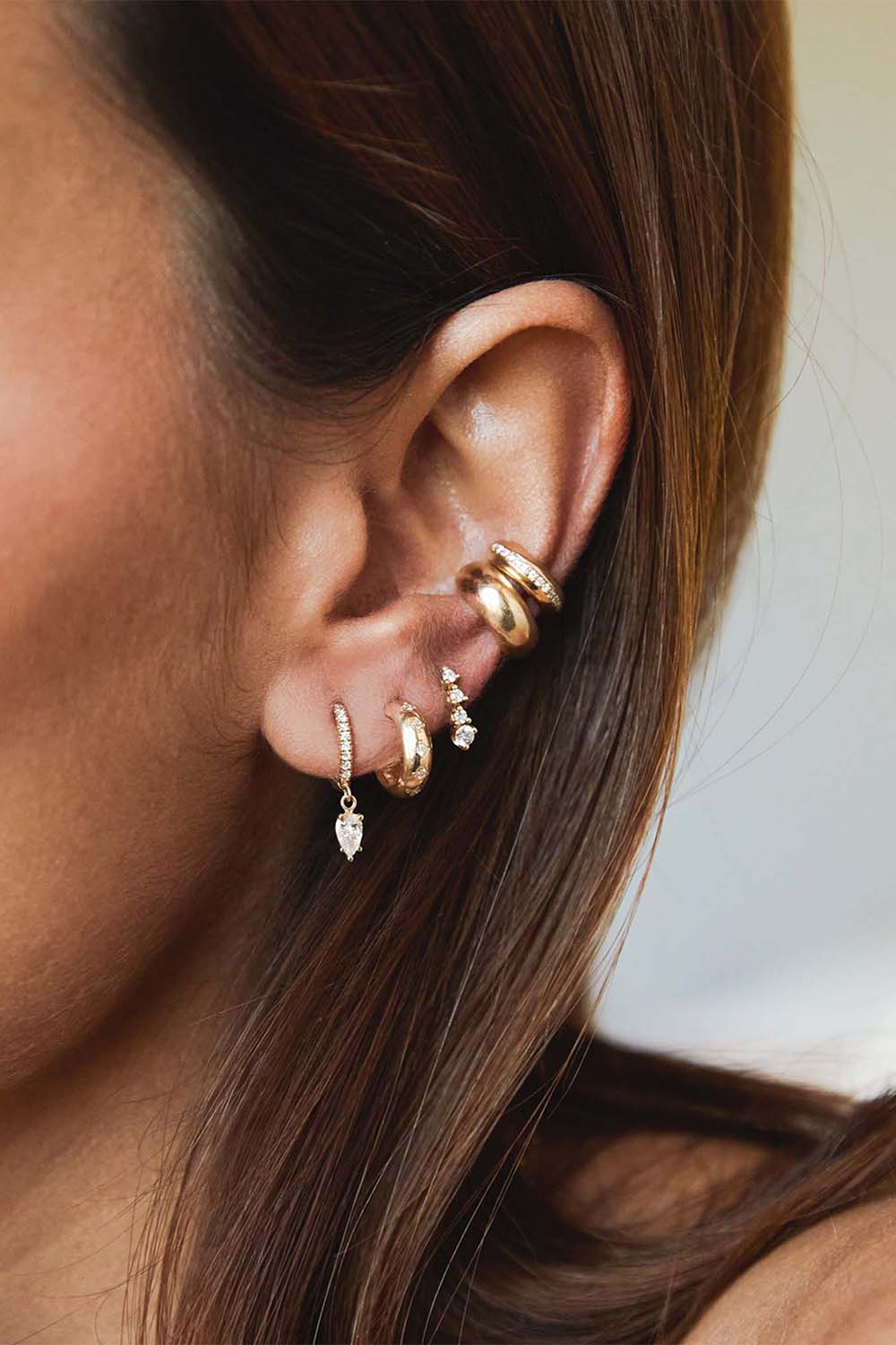 Diamond Line Chubby Ear Cuff - Image 2