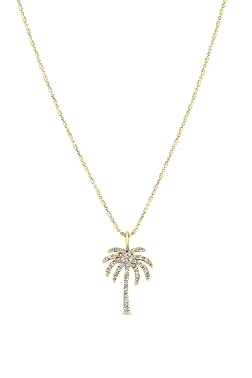 Diamond Palm Tree Pendant Necklace