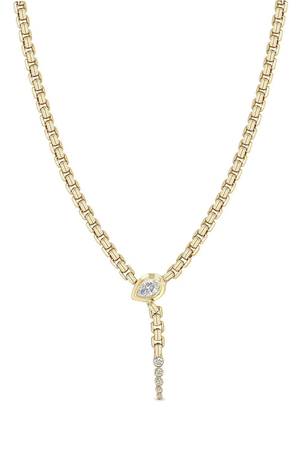 Diamond Serpent Box Chain Necklace