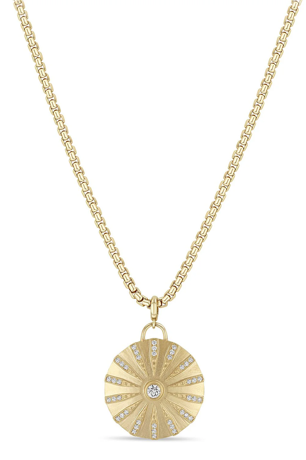 Diamond Supernova Medallion Box Chain Necklace