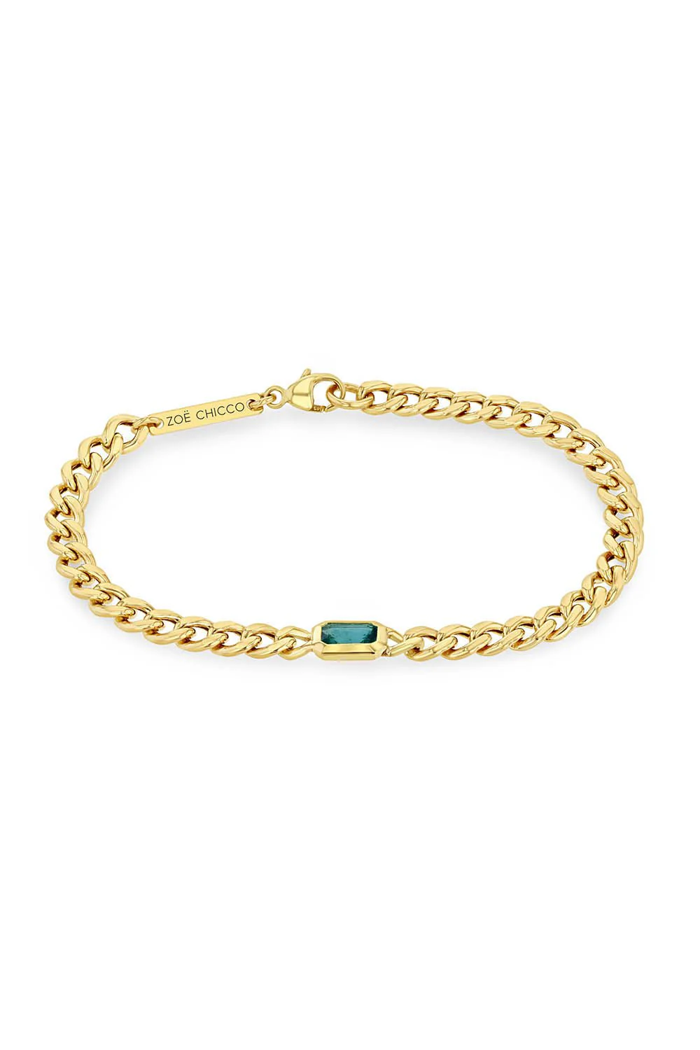 Emerald Curb Chain Bracelet - Image 6