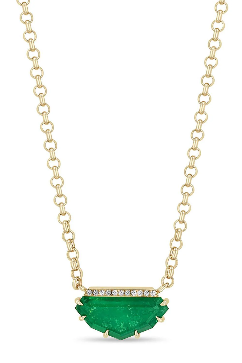 Emerald Portait Rolo Necklace