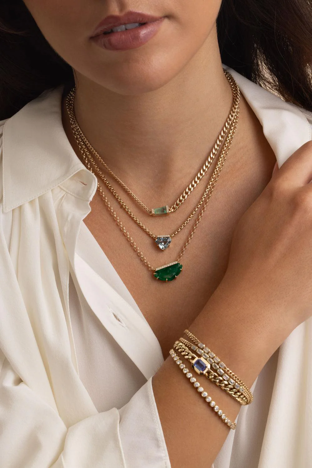 Emerald Portait Rolo Necklace - Image 2