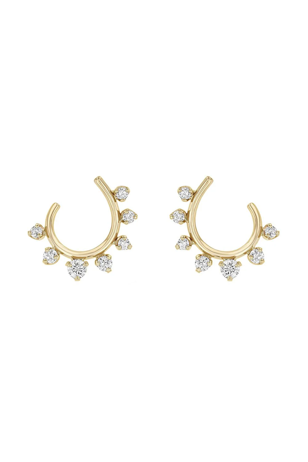 Front To Back Diamond Circle Hoop Earrings