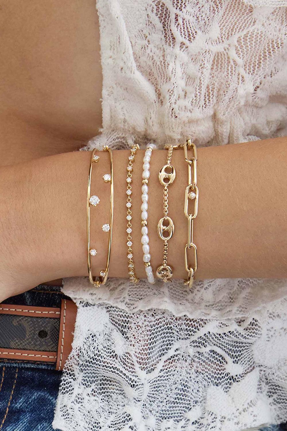 Large 5 Mariner Link Station Box Chain Bracelet - Image 2