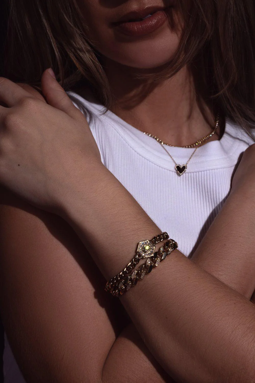 Large Curb Chain Halo Bracelet - Image 2